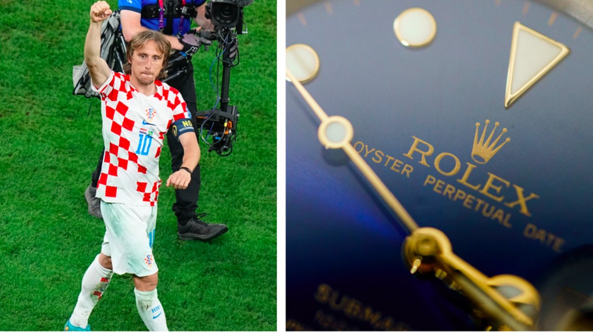Luka Modric gav sina lagkamrater en generös miljongåva.  Foto: Upphovsman: AP(bild 1), NTB (bild 2)  Källa: TT